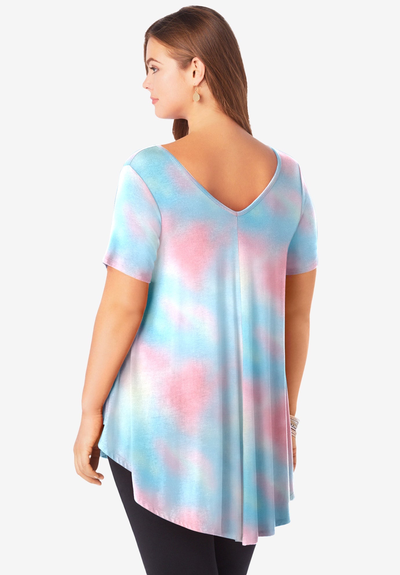 Plus Size Ultra Drape V-Neck Swing Tunic Top image number 2