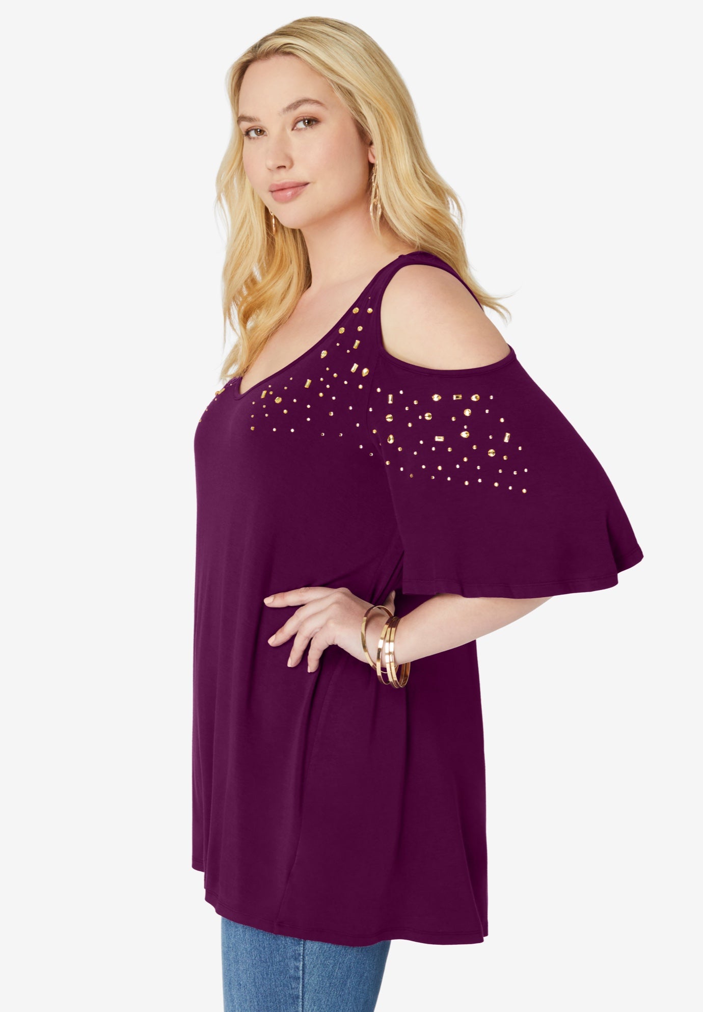 Cold Shoulder Ultra Drape Tunic image number 2