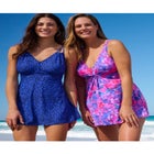 Loop-Strap V-Neck Tummy Control Two-Piece Swim Dress image number null