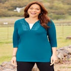 Suprema&reg; Lace Trim Duet Top image number null