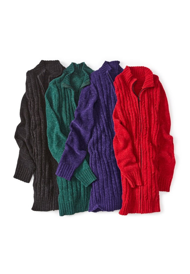Cozy Chenille Zip Cardigan image number 1
