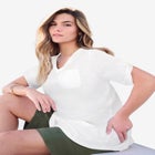 Plus Size Slub V-Neck Boyfriend Tunic Top image number null