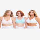3-Pack Front-Close Cotton Wireless Bra image number null