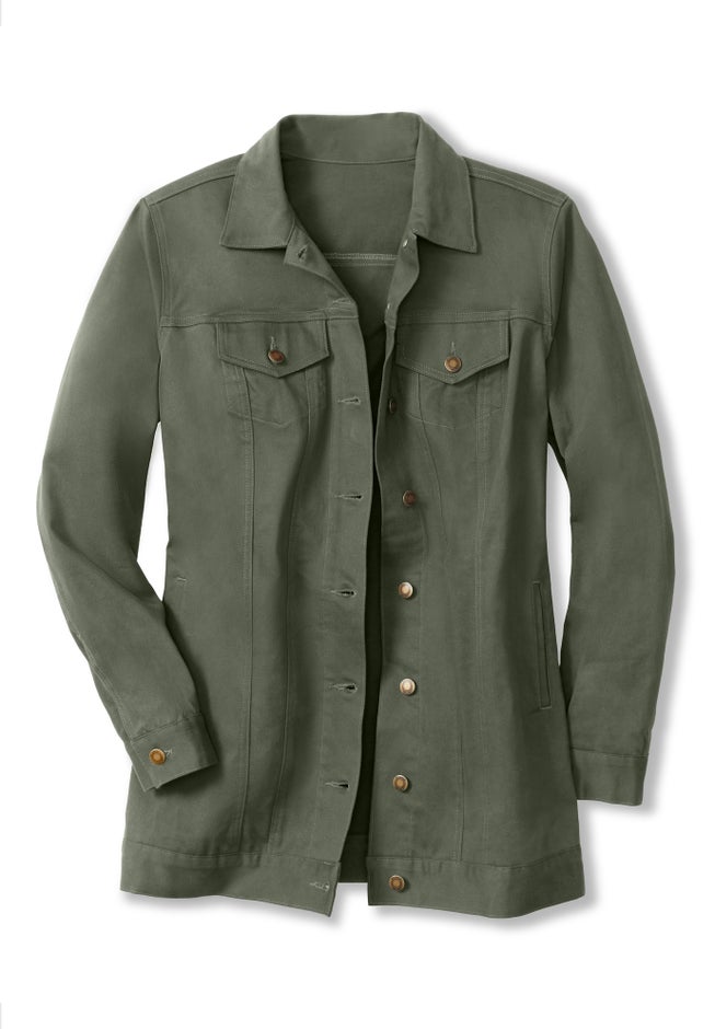 Long Stretch Denim Jean Jacket image number 2