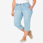 Stretch Built-in Slimming Panel Capri Jeans image number null