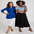 Stretch Cotton Square Neck Tee image number null