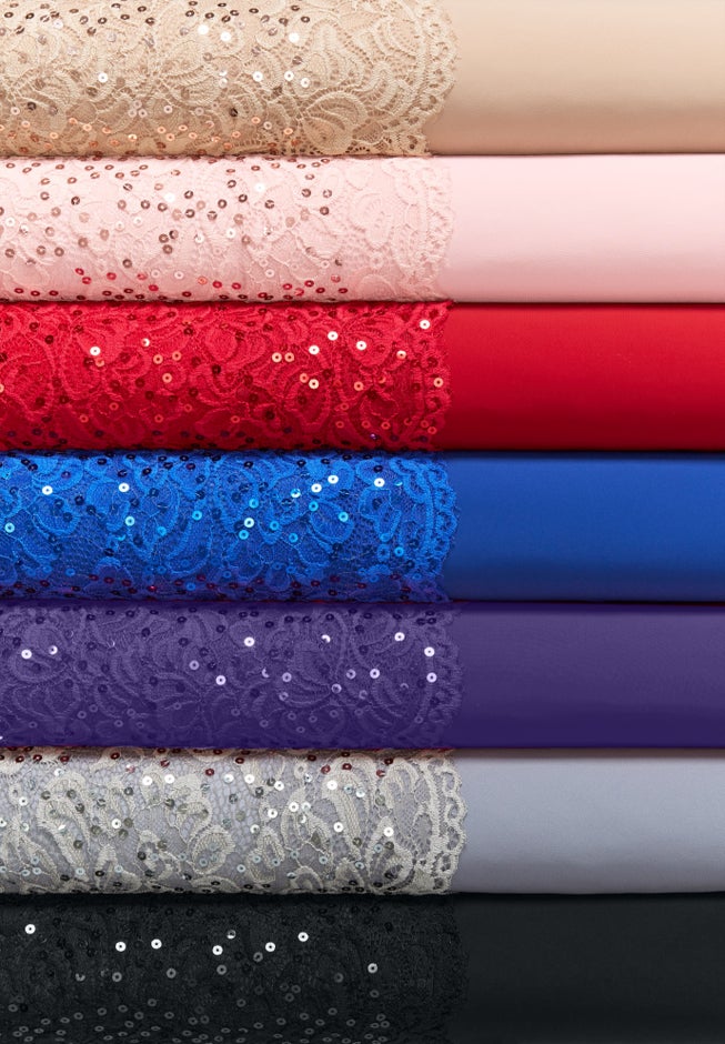 Plus Size Sequin Lace Three Quarter Sleeve A-Line Gown image number 5