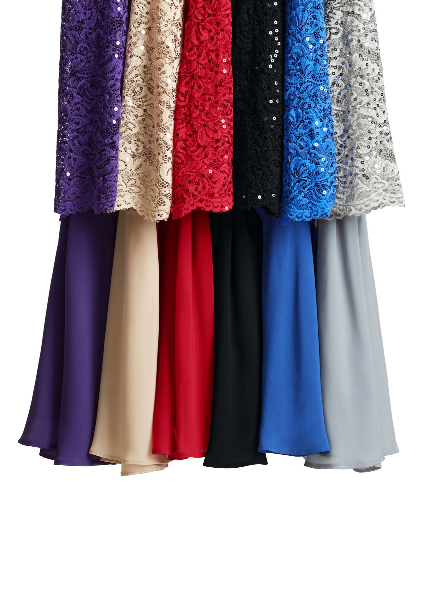 Plus Size Sequin Lace Three Quarter Sleeve A-Line Gown image number 6