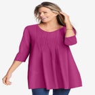 V-Neck Pintucked Tunic image number null