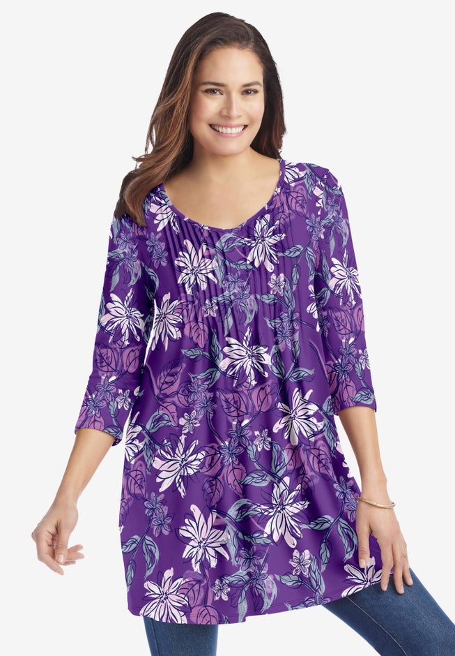 V-Neck Pintucked Tunic image number 7