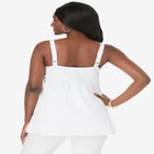 Stretch Cotton Shirred Tank image number null