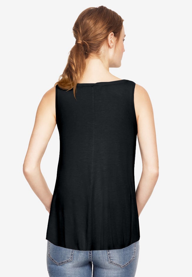 V-Neck Pointed Front Tank image number 1