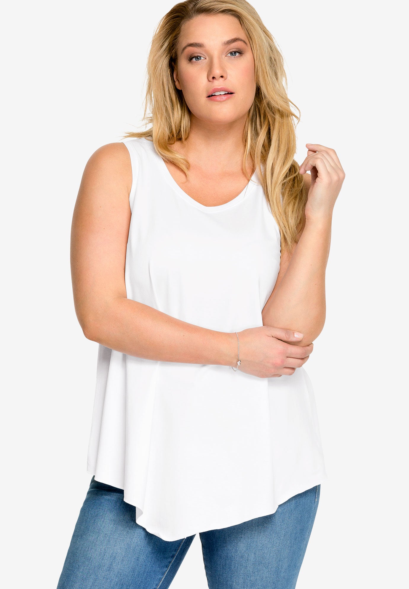 V-Neck Pointed Front Tank image number 0