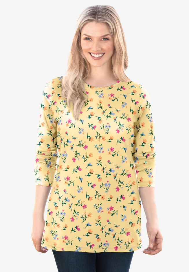 Perfect Printed Long-Sleeve Crewneck Tee image number 4