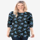 Perfect Printed Long-Sleeve Crewneck Tee image number null