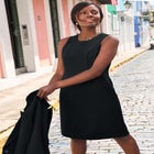 Stretch Crepe Single-Breasted Jacket Dress image number null