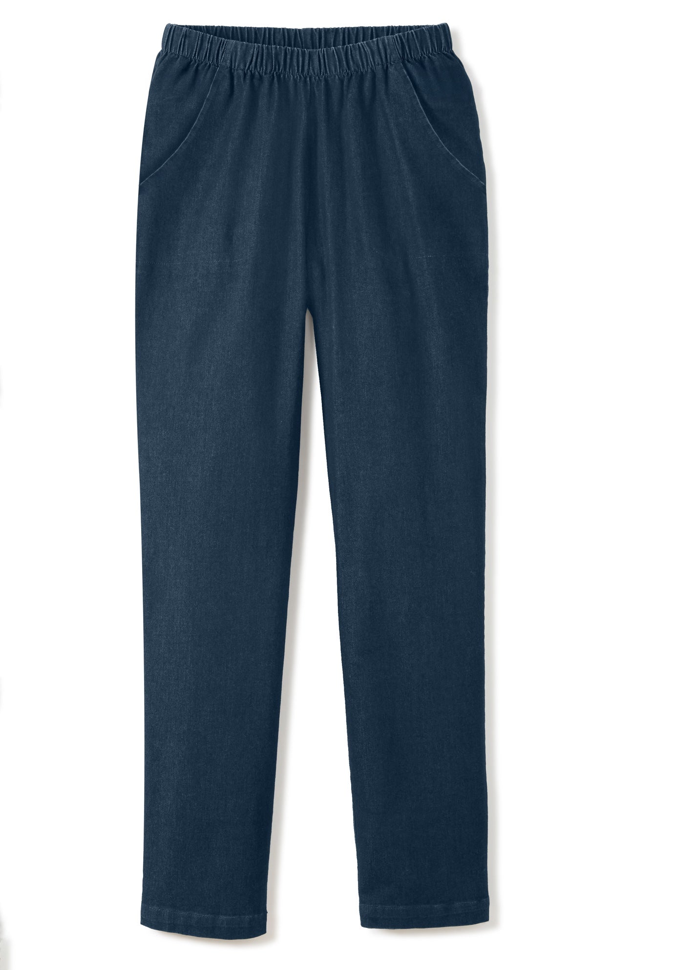 Straight Leg Fineline Pull-On Stretch Denim Jeans image number 4