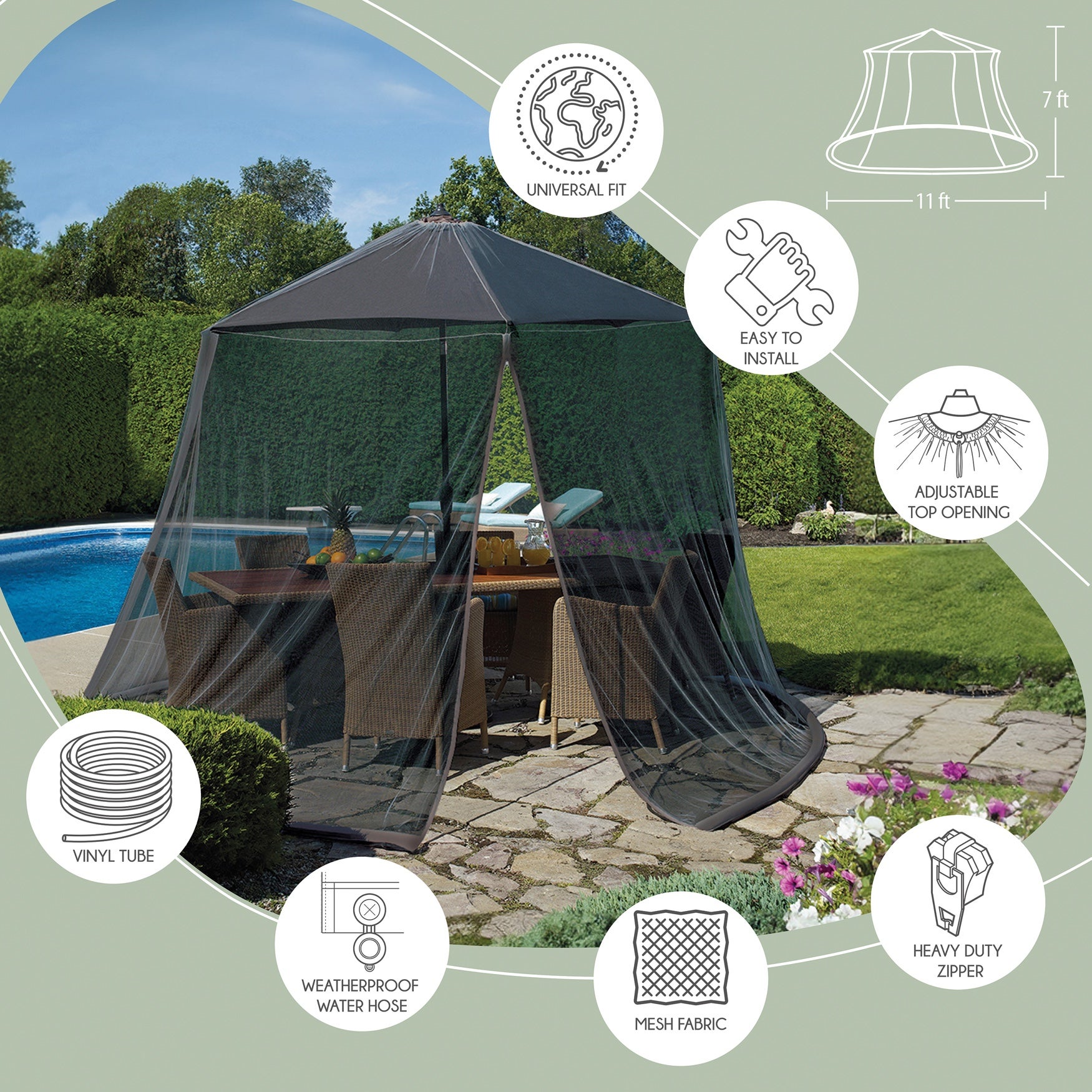 Mesh Mosquito Umbrella Canopy image number 2