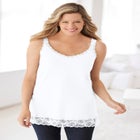 Lace-Trim V-Neck Tank image number null