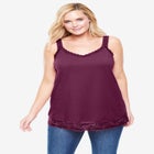 Lace-Trim V-Neck Tank image number null