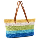 Color Block Straw Tote image number null
