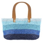 Color Block Straw Tote image number null