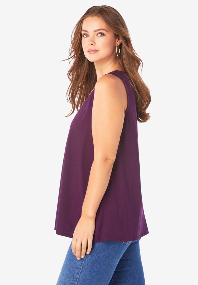Plus Size Cotton Ultimate Swing Tank Top image number 2