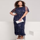 Plus Size Beaded Capelet Maxi Gown &ndash; Glam Evening Dress image number null