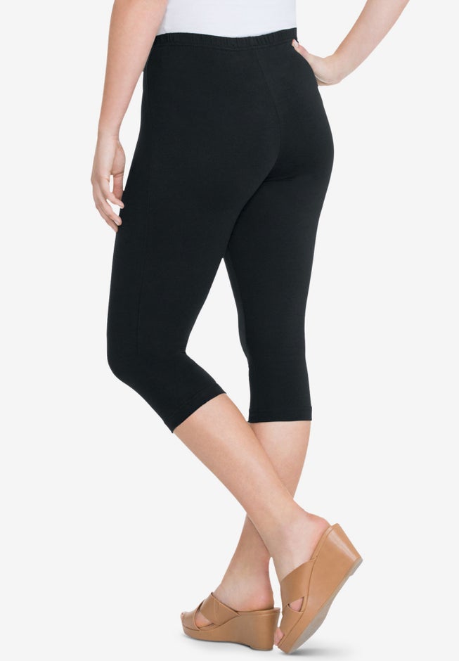 Plus Size Essential Stretch Capri Legging image number 1