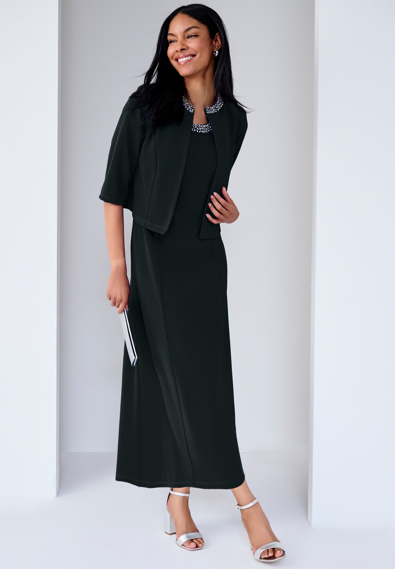 2-Piece Beaded Jacket Dress image number 0