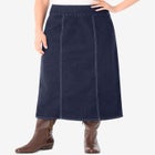 Pull-On Flex-Fit Elastic-Waist Stretch Denim Skirt image number null