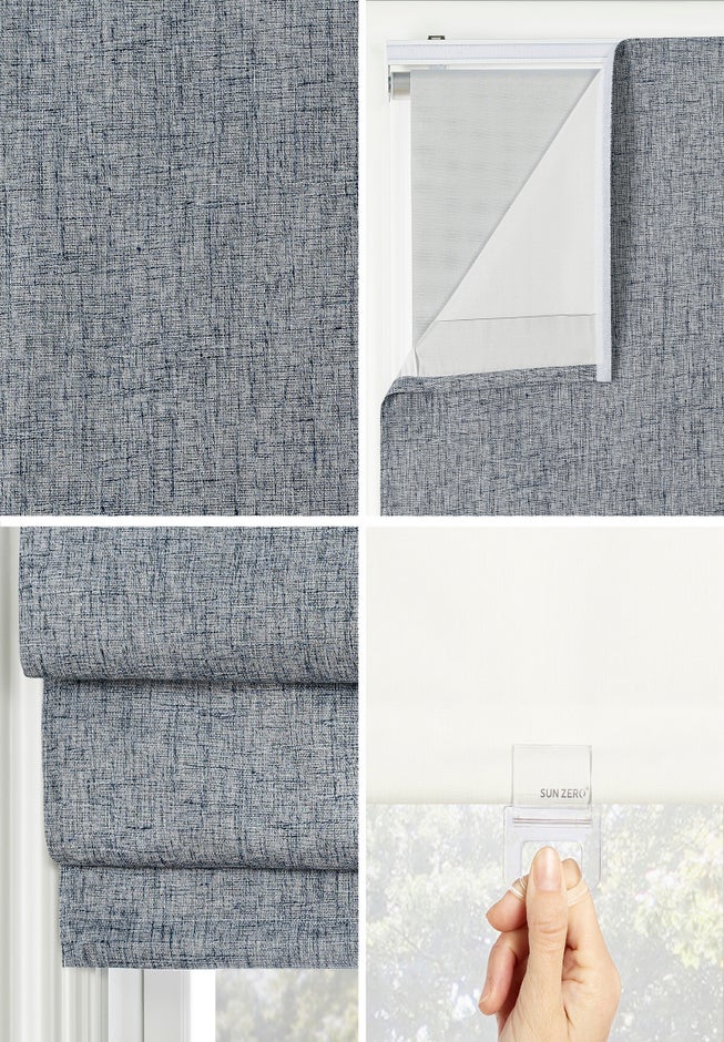 Sun Zero&trade; Somerton Textured 100% Blackout Cordless Roman Shade image number 2