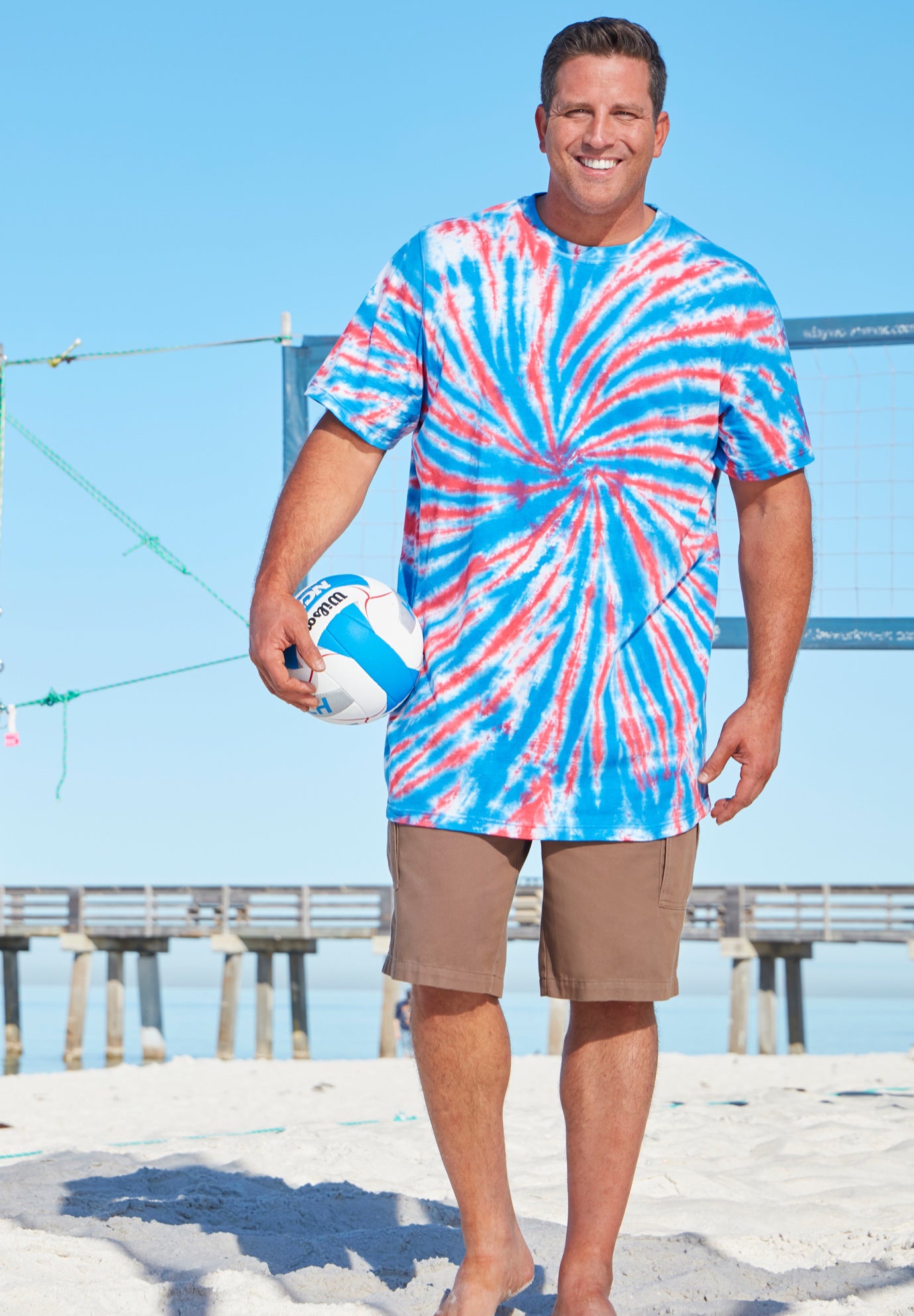 Lightweight Tie-Dye Crewneck Tee image number 3