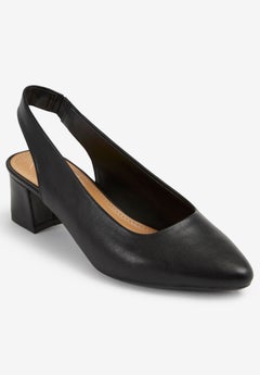 womens black dress shoes wide width PEERAGE Cici Women's Wide Width Leather Low Heel Dress Pumps FootwearUS