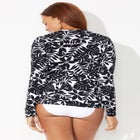 Chlorine Resistant Zip Up Long Sleeve Swim Rash Guard image number null