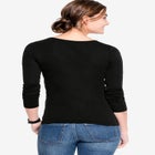 Three-Quarter Sleeve Scoop Neck Tee image number null