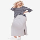 Cotton Spandex Scoop Neck 3/4 Sleeve Tee image number null