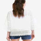 Sheer Lace Trim Kimono Cardigan image number null