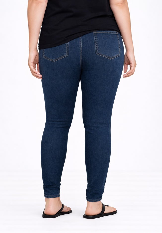 Mid-Rise Stretch Denim Pull-On 4 Pocket Jeggings image number 2
