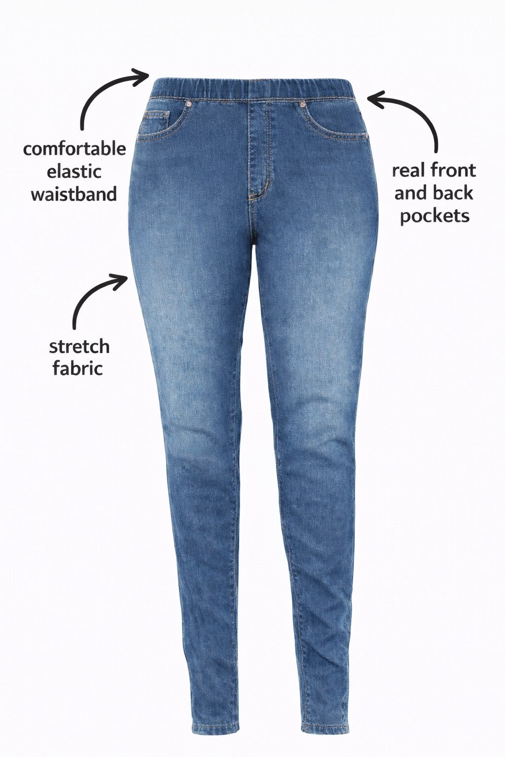 Mid-Rise Stretch Denim Pull-On 4 Pocket Jeggings image number 1