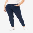 Mid-Rise Stretch Denim Pull-On 4 Pocket Jeggings image number null