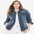 Plus Size Classic Stretch Denim Jacket image number null
