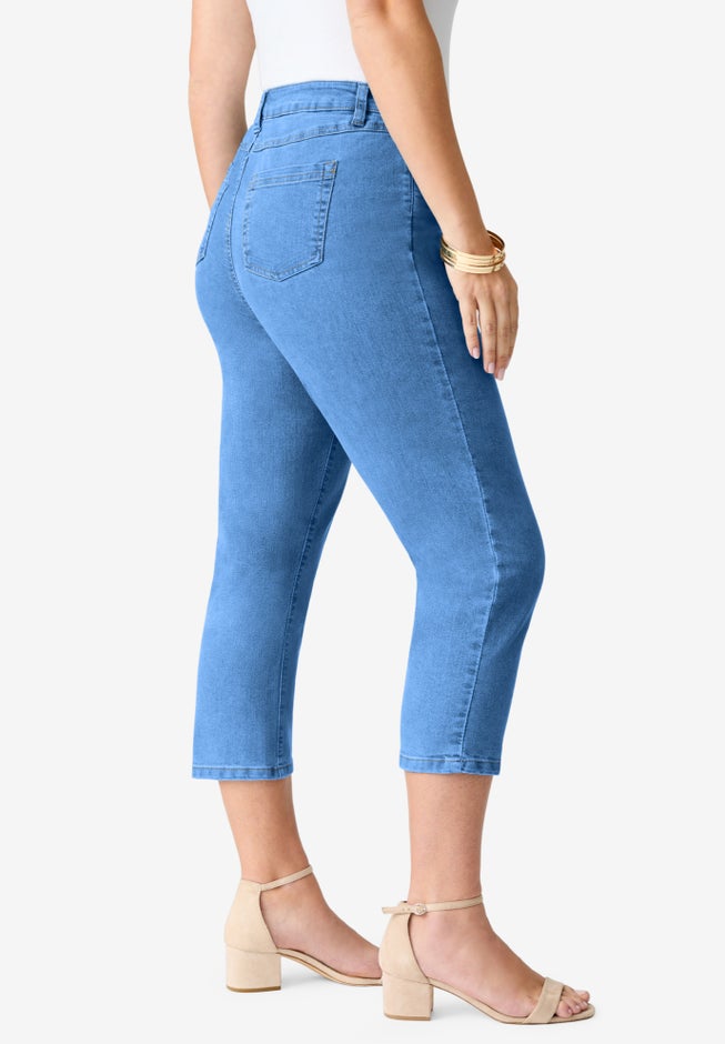 Plus Size Classic Stretch Capri Jean image number 2