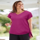 SIDE TIE KNIT TEE image number null