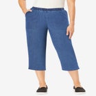 Fineline Stretch Denim Pull-On Capri Jeans image number null