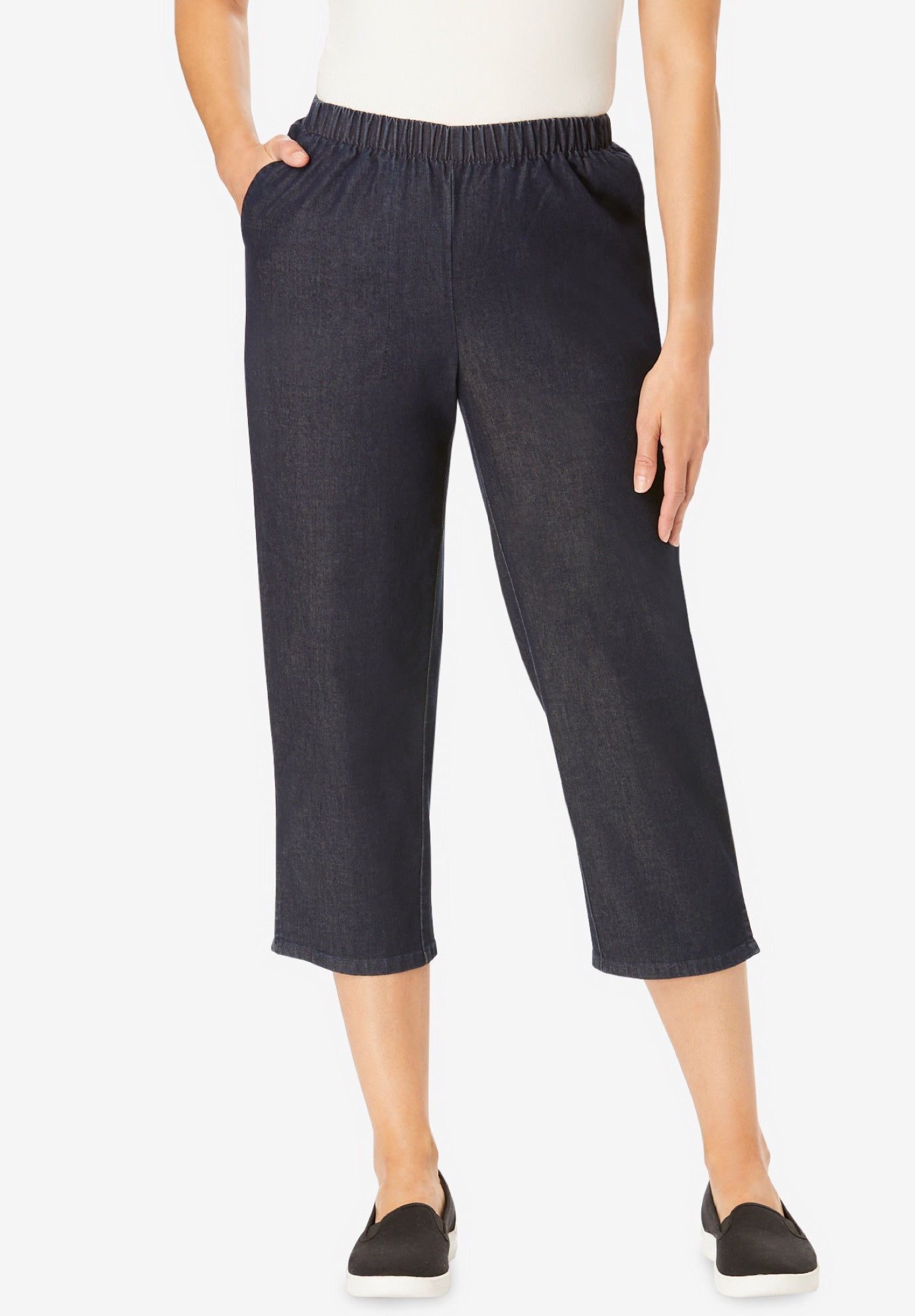 Fineline Stretch Denim Pull-On Capri Jeans image number 0