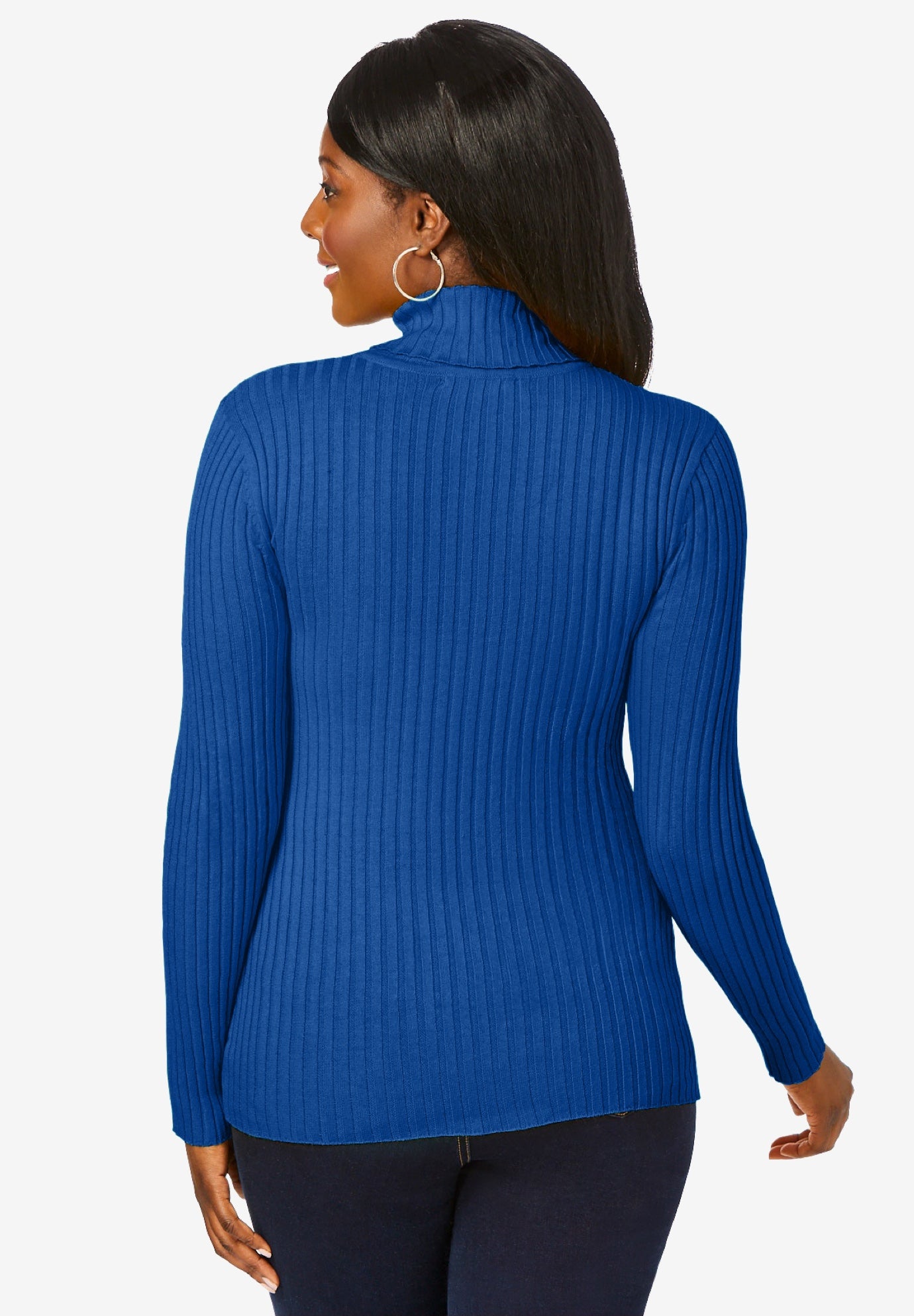 Ribbed Cotton Turtleneck Sweater image number 1