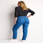 Perfect Back-Elastic Gap-Free Straight-Leg Cotton Jeans image number null