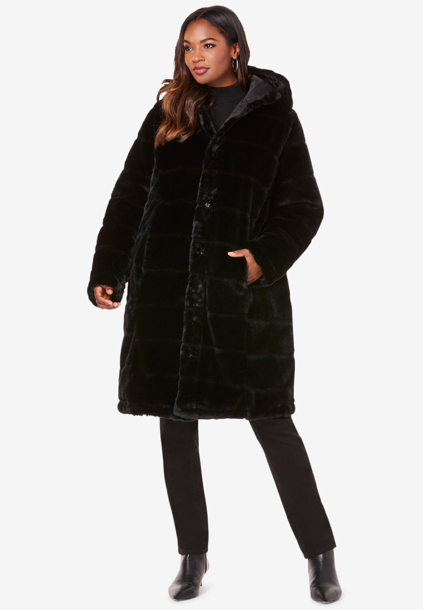 Plus Size 2-in-1 Puffer and Faux Fur Coat image number 3