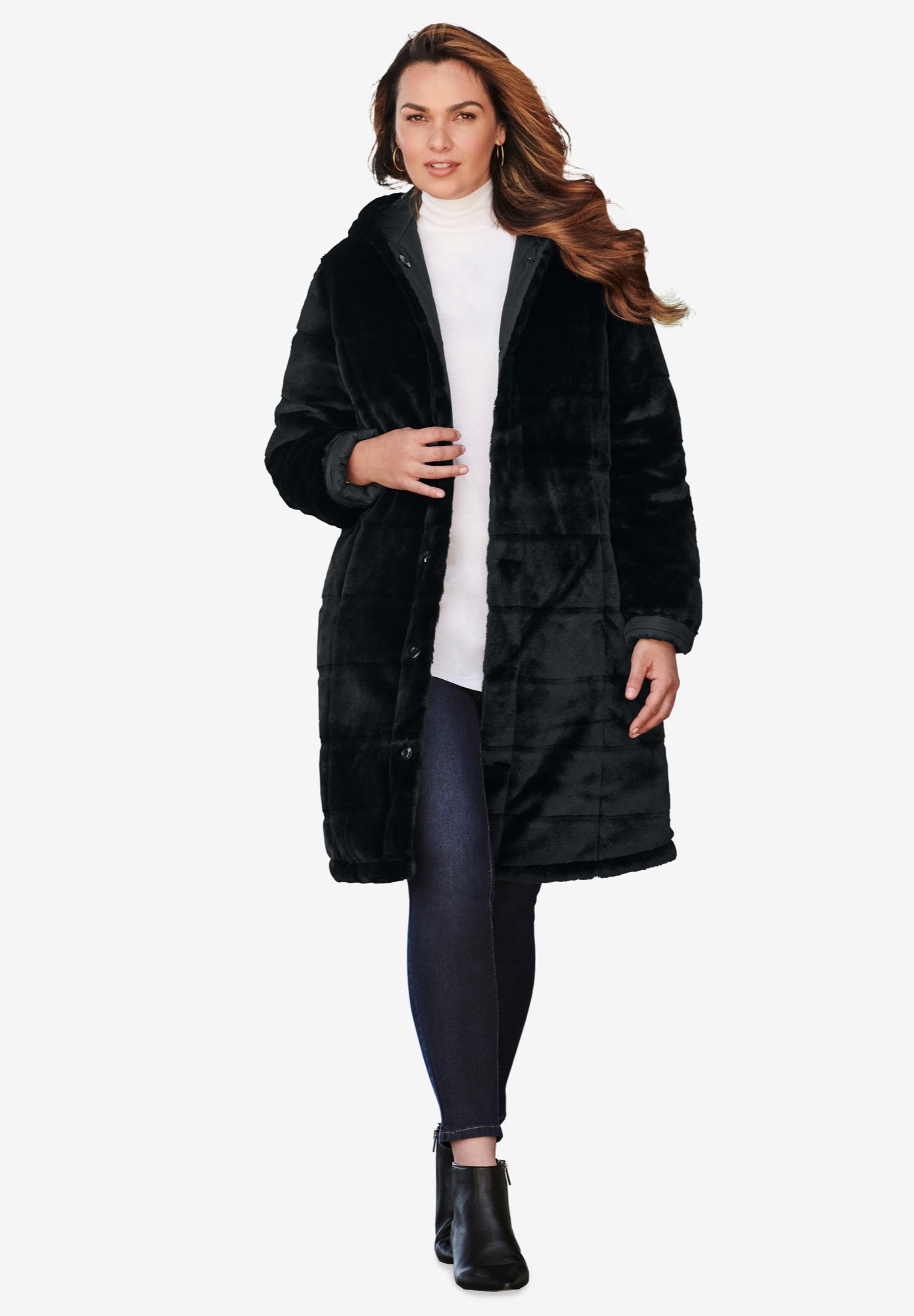 Plus Size 2-in-1 Puffer and Faux Fur Coat image number 5